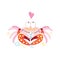 Vector in love funny crab on a white background