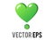 Vector love green glossy love heart exclamation mark icon, used for expressions of passion, romance