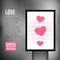 Vector Love heart valentine vertical light