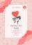 Vector Love Party Invitation Valentines Day to Custom Edit