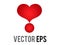 Vector love red glossy love heart exclamation mark icon, used for expressions of passion, romance