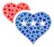 Vector Lover Hearts Mosaic of Stars in American Democratic Colors