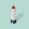 Vector low poly lighthouse tower.