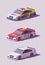 Vector low poly racing cars