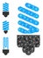 Vector Lowpoly Fluorescent Bulb Icon and Similar Icons