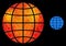 Vector Lowpoly Globe Icon with Orange Colored Gradient