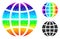 Vector Lowpoly Globe Icon with Spectral Colored Gradient