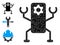 Vector Lowpoly Nanobot Icon with Other Icons