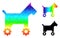 Vector Lowpoly Robotic Dog Icon with Rainbow Gradient
