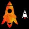 Vector Lowpoly Rocket Start Icon with Flame Gradient