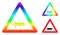 Vector Lowpoly Vaccine Warning Icon with Spectral Colored Gradient