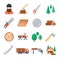 Vector lumberjack icons set in flat style