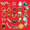 Vector lumberjack stickers and icons