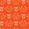 Vector Lush lava and beige damask or paisley seamless pattern background