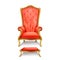 Vector luxurious red throne in realistic style