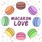 Vector macaroon illustration in round shape.