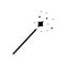 Vector Magic Wand Icon, Black Pictogram Isolated, Magical Shining.