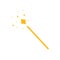 Vector Magic Wand Icon, Yellow Pictogram Isolated, Magical Shining.