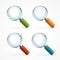 Vector magnifying glass icon set