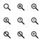 Vector magnifying glass icon set