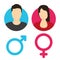 Vector male and female icon set