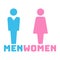 Vector male and female icon set. Gentleman and lady toilet sign.