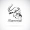 Vector of mammal group design on white background., Elephant, Horse. Dog. Cat.,  Animals. Pet. Mammal logo or icon. Easy editable