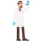 Vector man chemist with flask science laboratory worker icon