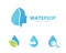 Vector of man and oil logo combination. Face and drop symbol or icon. Unique human and water, aqua logotype design