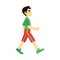 Vector man walking or running in shorts tshirt