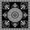 Vector mandala. Ancient greek key meander circle pattern. Floral