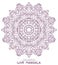 Vector mandala for coloring with valentines decorative elements.