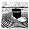 Vector Manual Hand Draw sketch of Kaaba in Mecca Saudi Arabia, eye bird view