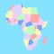 Vector map of Africa\'s countries to study