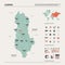 Vector map of Albania .  High detailed country map with division, cities and capital Tirana. Political map,  world map,