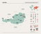 Vector map of Austria .  High detailed map with division, cities and capital Vienna. Political map,  world map, infographic