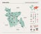 Vector map of Bangladesh .  High detailed country map with division, cities and capital Dhaka. Political map,  world map,