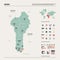 Vector map of Benin.  High detailed country map with division, cities and capital  Porto Novo. Political map,  world map,