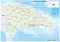 Vector map of Caribbean island country Dominican Republic