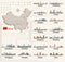 Vector map of China with largest chinese city skylines.