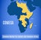 Vector map of the Common Market for Eastern and Southern Africa COMESA