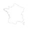 Vector map contour of France isolated on white.