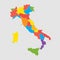 Vector map country Italy divided on regions