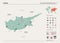 Vector map of Cyprus. High detailed country map with division, cities and capital Nicosia. Political map,  world map, infographic