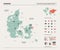 Vector map of Denmark.  High detailed country map with division, cities and capital Copenhagen. Political map,  world map,