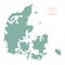Vector map of Denmark. Travel illustration in flat style.