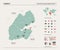 Vector map of Djibouti.  High detailed country map with division, cities and capital. Political map,  world map, infographic