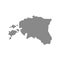 Vector map Estonia. Isolated vector Illustration. Gray on White background. EPS Illustration