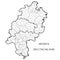 Vector map of the federal state of Hesse, Germany