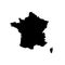 Vector map France. Isolated vector Illustration. Black on White background.